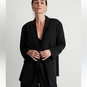 Madewell Jacket Relaxed Fit Blazer in Softdrape True Black XS